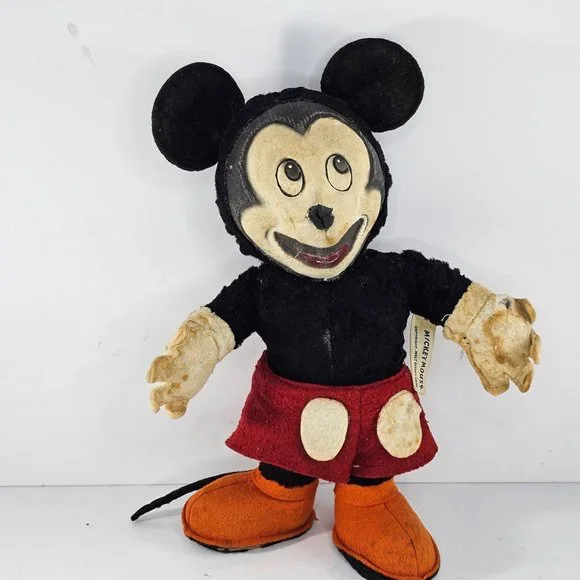 Vintage Gund Disney Mickey Mouse Plush Stuffed Animal 1940s